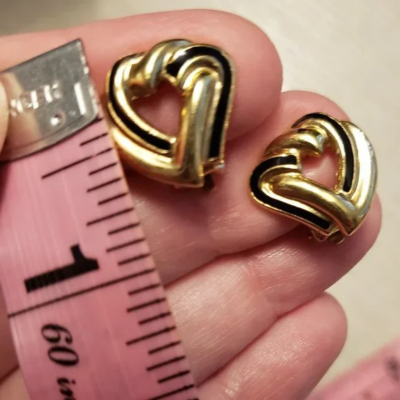 Christian Dior Vintage Heart Double Intertwined Clip-on Earrings